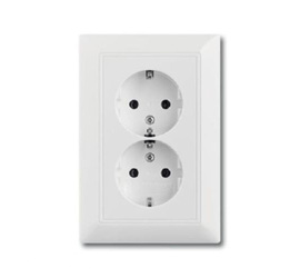 Basic 55 - Розетка 2x2P+E нем. стд. (белый)