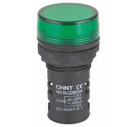 Индикатор ND16-22DS/4  зеленый  АС230В  (CHINT)