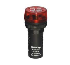 Сигнализатор звуковой ND16-22LC Φ22 мм  красный  LED АС/DC24В  (CHINT)
