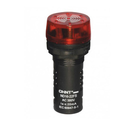 Сигнализатор звуковой ND16-22LC Φ22 мм  красный  LED АС220В  (CHINT)