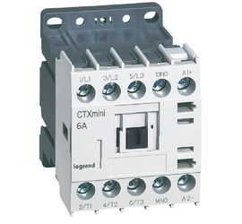 Контактор CTX3 Мини 3P 6A (AC-3), Uк=24VDC, 1NO всп.контакт