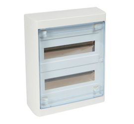 Щиток накл. Nedbox 24М (2х12+1) прозр. дверь, с клеммами N+PE, IP41