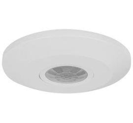 Датчик движения потолочный накладной CIRCUMAT + ИК 360°, 1200Вт, 10с - 30 мин, 3-2000 Lux, область до 7м, IP 20