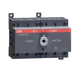 Выкл. нагрузки реверсивный OT80F3C, 3P, схема I-0-II, без рукоятки